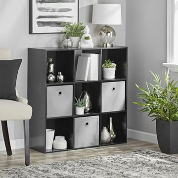 9-Cube Storage Organizer, Stylish Organizer Bookcase Black