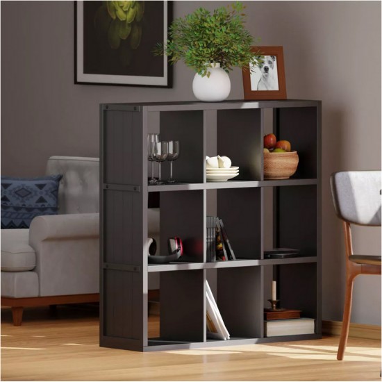 9-Cube Storage Organizer, Stylish Organizer Bookcase Black