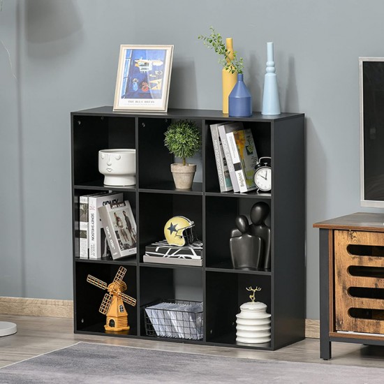 9-Cube Storage Organizer, Stylish Organizer Bookcase Black