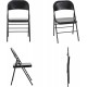 4 Pack Steel Folding Chairs, Portable Stackable Commercial Seat for Events Office Wedding Party, Black