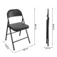 4 Pack Steel Folding Chairs, Portable Stackable Commercial Seat for Events Office Wedding Party, Black