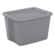 18 Gal Storage Tote Box, Stackable Bin with Lid, Plastic Container to Organize Clothes in Closet, Basement, Set of 8, Dark Gray