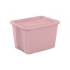 18 Gal Storage Tote Box, Stackable Bin with Lid, Plastic Container to Organize Clothes in Closet, Basement, Set of 8, Pink