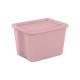 18 Gal Storage Tote Box, Stackable Bin with Lid, Plastic Container to Organize Clothes in Closet, Basement, Set of 8, Blue