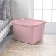 18 Gal Storage Tote Box, Stackable Bin with Lid, Plastic Container to Organize Clothes in Closet, Basement, Set of 8, Pink