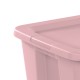 18 Gal Storage Tote Box, Stackable Bin with Lid, Plastic Container to Organize Clothes in Closet, Basement, Set of 8, Pink