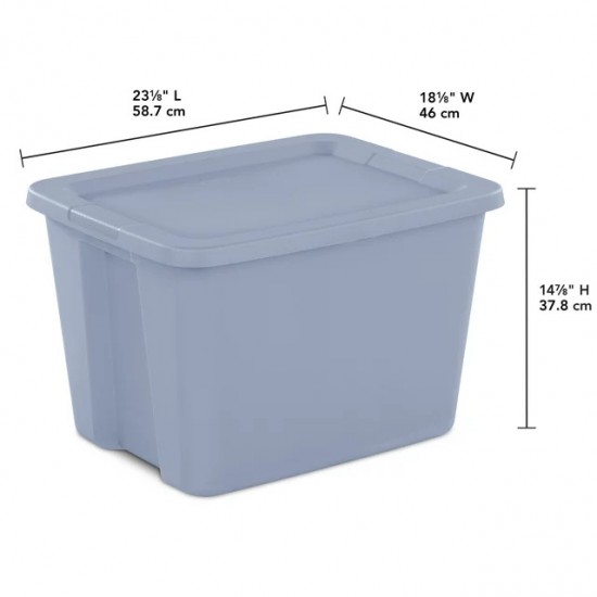 18 Gal Storage Tote Box, Stackable Bin with Lid, Plastic Container to Organize Clothes in Closet, Basement, Set of 8, Dark Gray