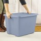 18 Gal Storage Tote Box, Stackable Bin with Lid, Plastic Container to Organize Clothes in Closet, Basement, Set of 8, Dark Gray