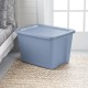 18 Gal Storage Tote Box, Stackable Bin with Lid, Plastic Container to Organize Clothes in Closet, Basement, Set of 8, Blue