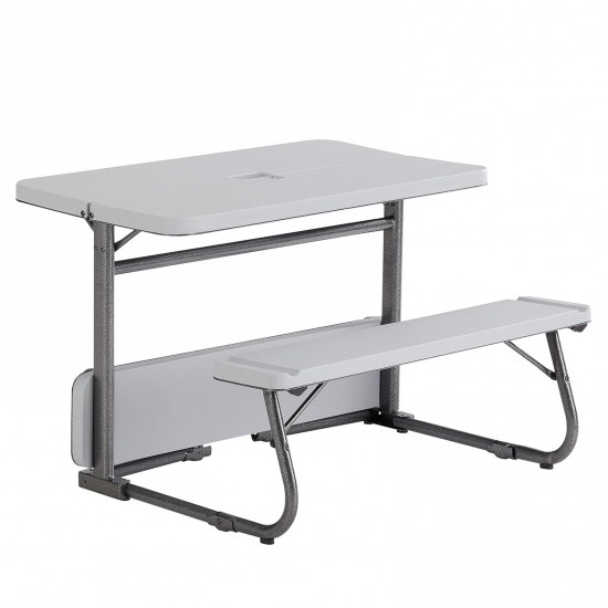 Folding Kid's Activity Table for Children 3-8 Years, Steel and Plastic, 33.11" x 40.94" x 21.85", Gray